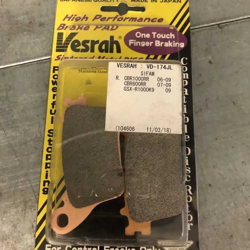 Vesrah Sinterizzate Metallo Pastiglie Freni Posteriori CBR 1000 RR