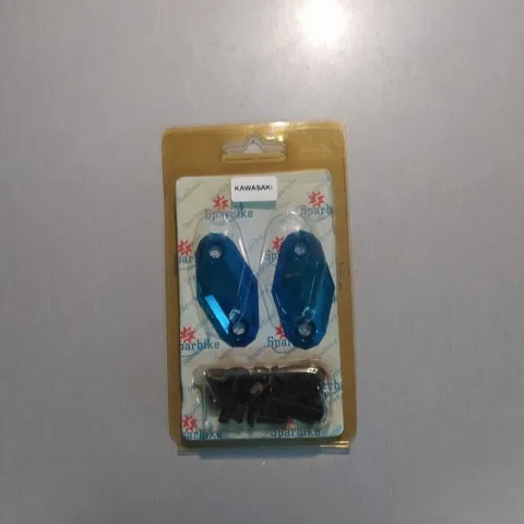 COPPIA TAPPI COPRI FORI SPECCHIETTI MOTO KAWASAKI BLU interasse 40mm