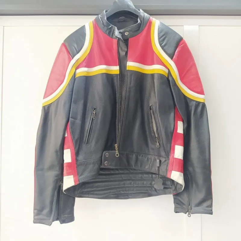 GIACCA IN PELLE DA MOTO GENUINE LEATHER TG. XL NUOVA