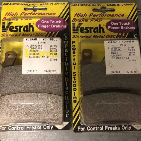 Vesrah Sintered Metal Brake Pads VD-166JL CBR 600-900 99-00