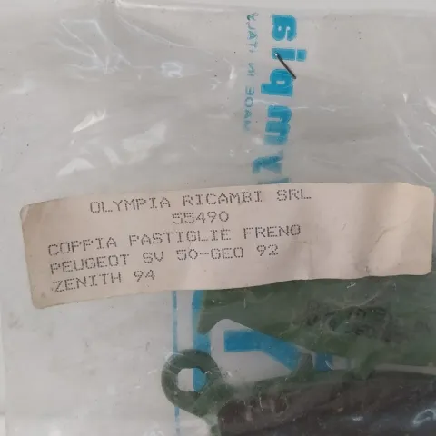 COPPIA PASTIGLIE FRENO OLYMPIA PEUGEOT SV 50 GEO 1992 COD.55490